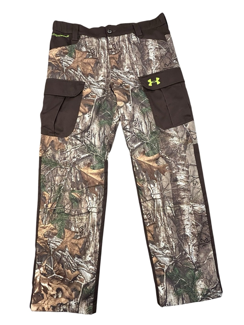 Under Armour Storm 2 Scent Control Cold Gear Fleece Line Camo Pants YXL Realtree